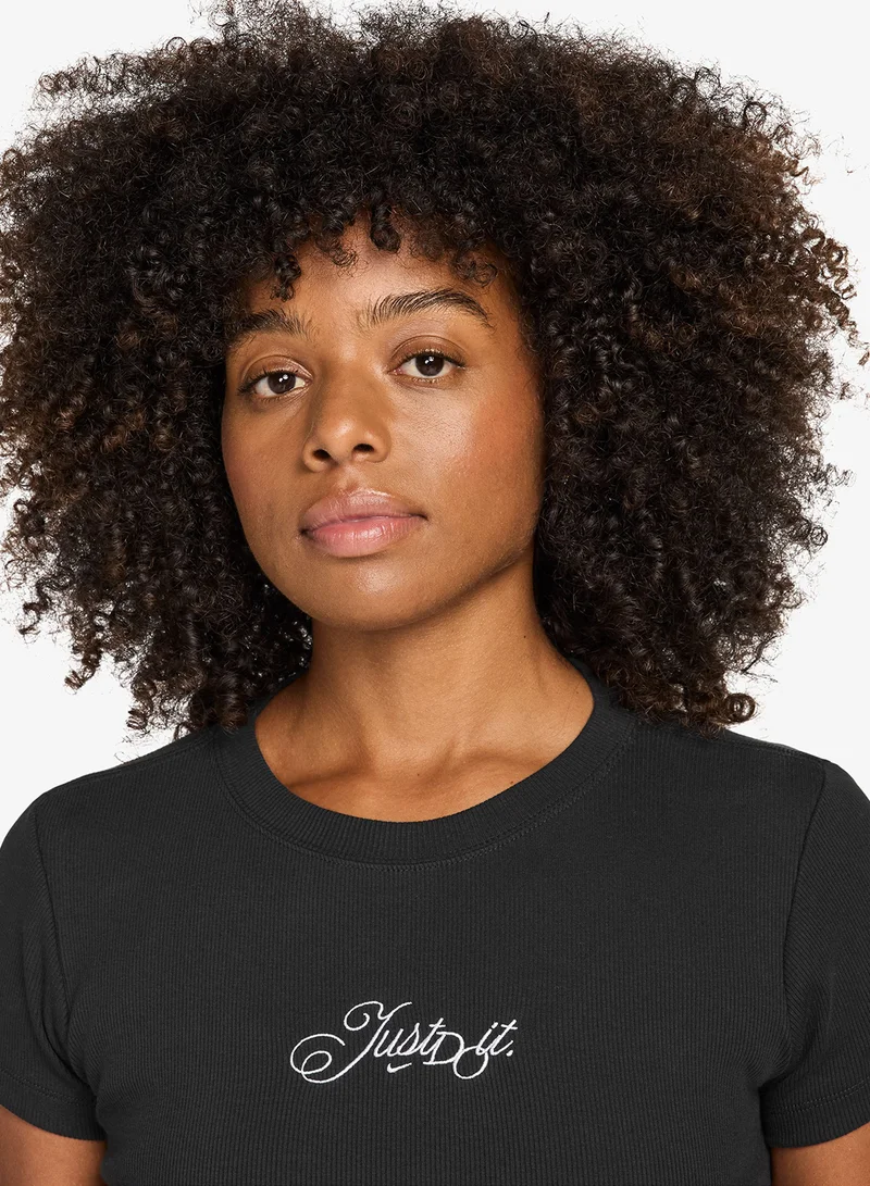 Nike BLACK Nsw Ribbed Modern Cropped Jdi T-Shirt for Women | Best Price UAE